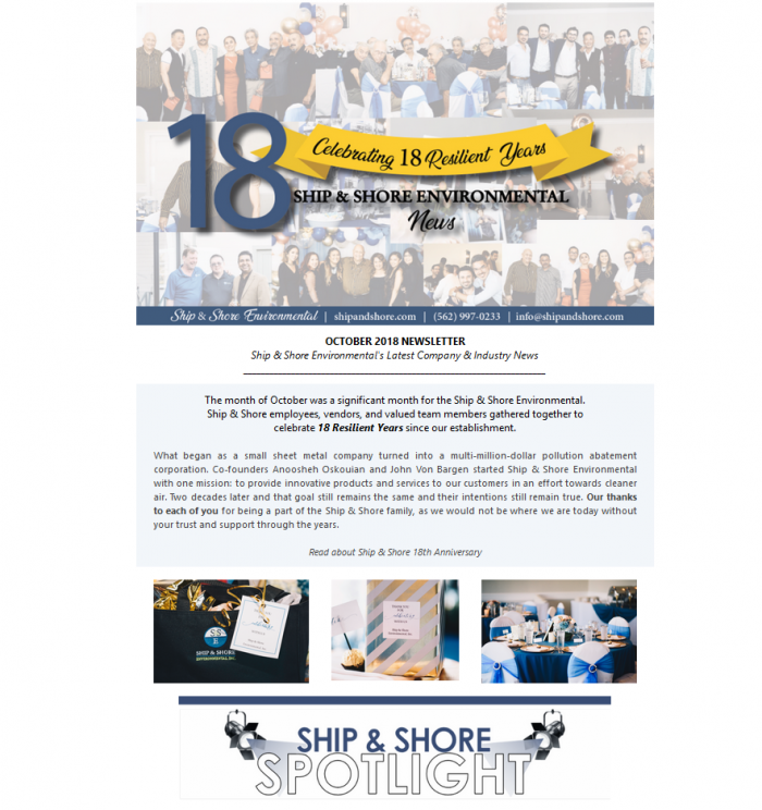 Ship & Shore October 2018 Newsletter