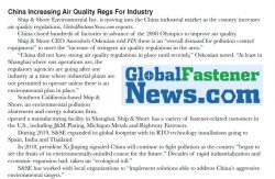 Featured in Global Fastener Article entitled "China Increasing Air Quality Regs For Industry”