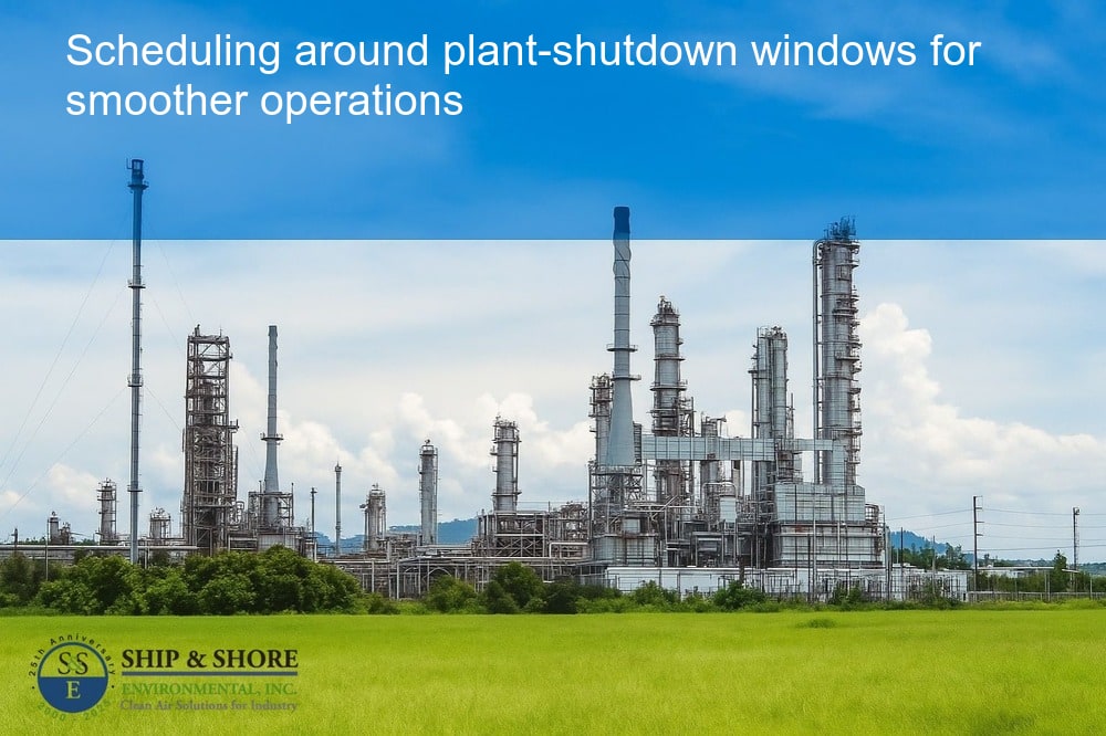 Scheduling around plant-shutdown windows for smoother operations